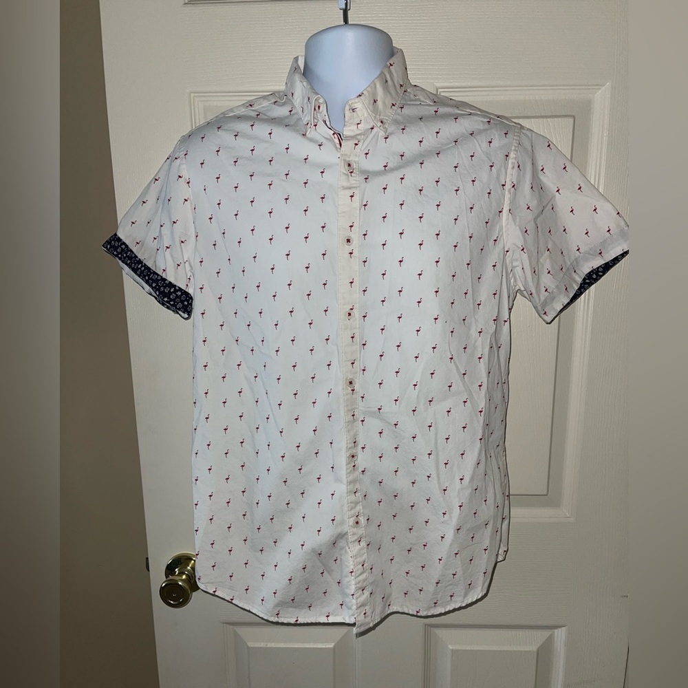 Denim & Flower by Ricky Singh button down shirt - size M